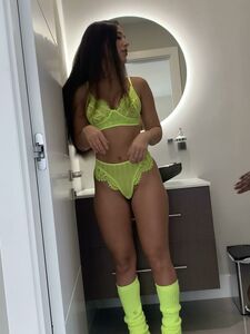 Angie Varona Wearing Yellow Lingerie Showing Her Cute Ass Onlyfans Photos