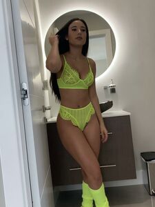 Angie Varona Wearing Yellow Lingerie Showing Her Cute Ass Onlyfans Photos