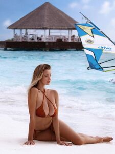 Mary Nabokova in Sexy Orange Bikini