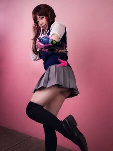Caticorn Play. D.Va. Overwatch. Schoolgirl (15 pictures)