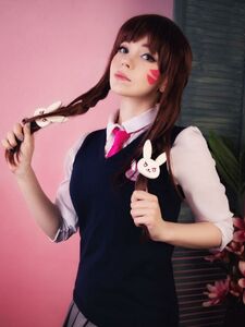 Caticorn Play. D.Va. Overwatch. Schoolgirl (15 pictures)